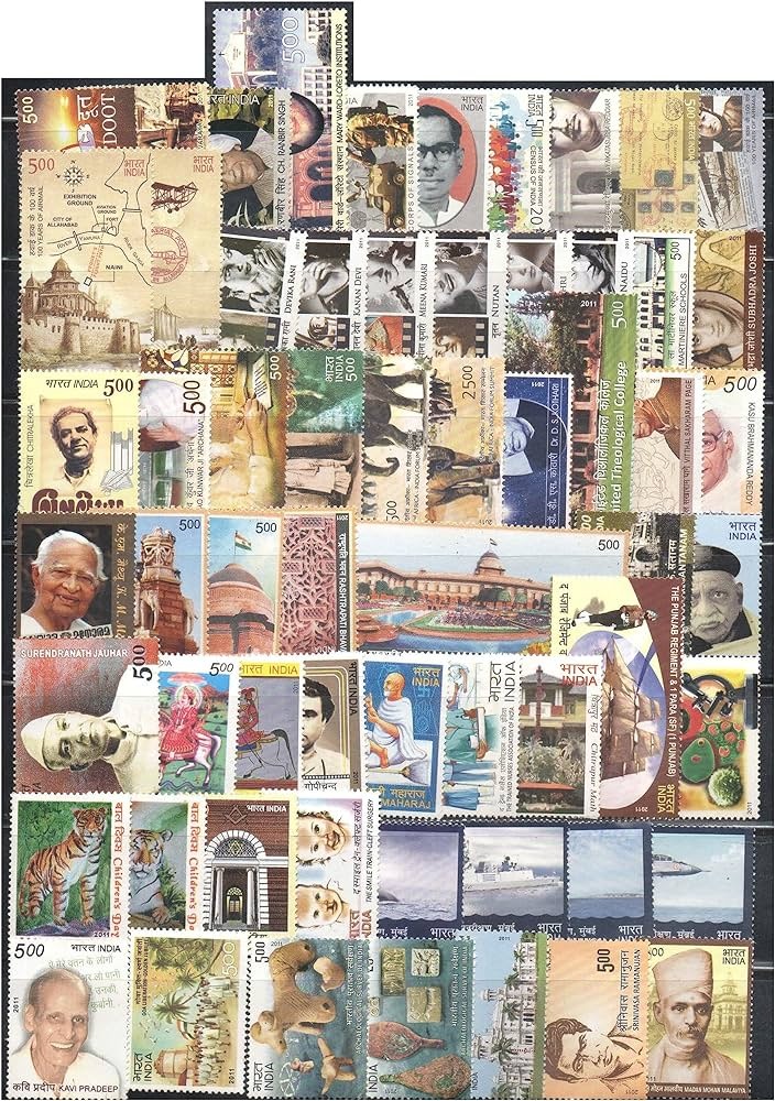 India 2011 Complete Year Pack Full Set Commemorative 61 Stamps Phila Cat Val 1750