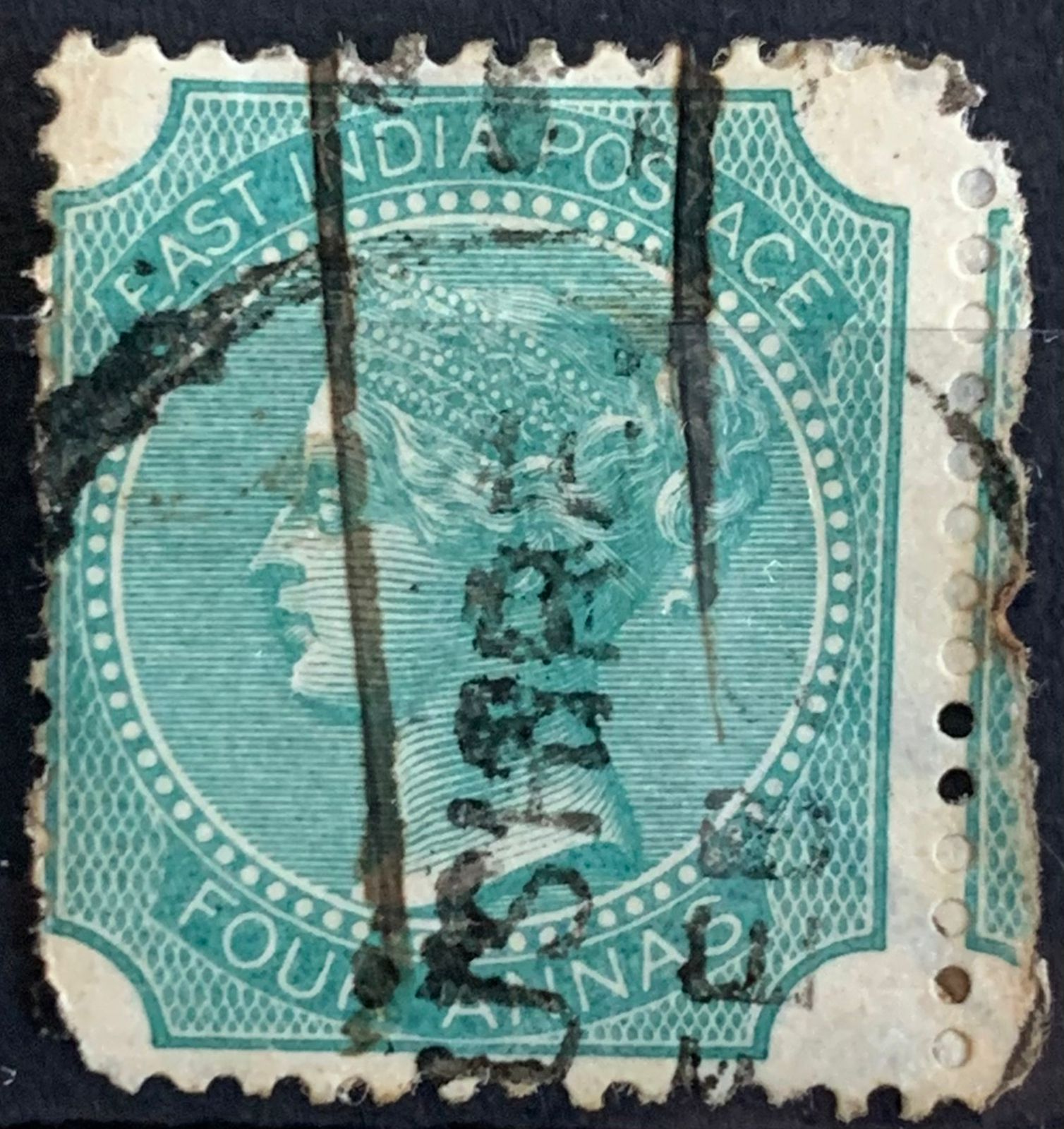 India 1866 QV 4a Used Abroad in BUSHIRE