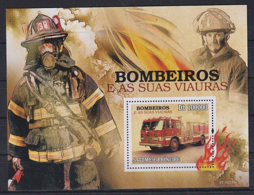 Sao Tome 2010 Fire Trucks M/S MNH