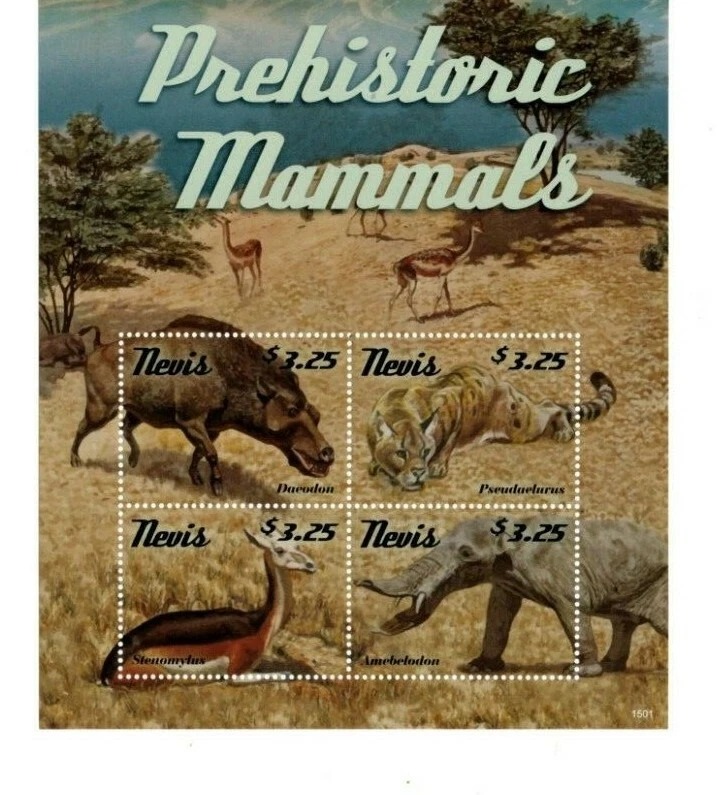 Nevis 2015 Prehistoric Mammals Wild Animals M/S MN