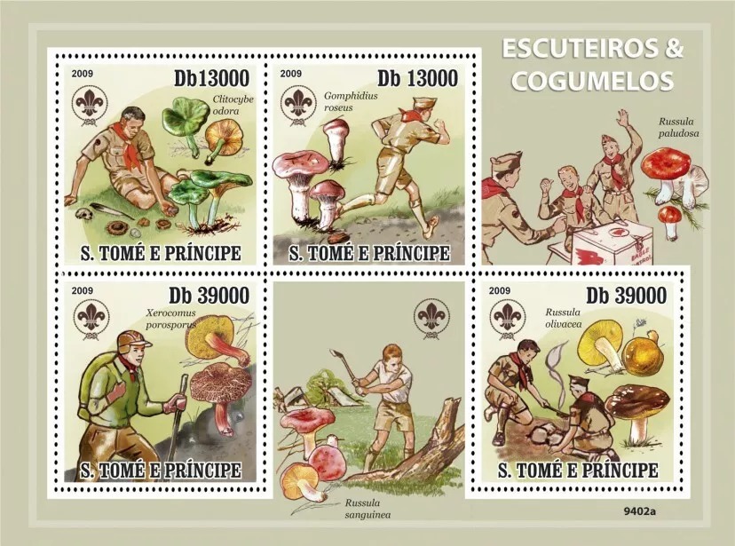Sao Tome 2009 Scouts & Mushrooms  M/S MNH