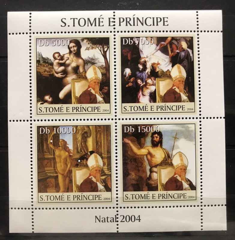 Sao Tome 2004 Pope John Paul II Natal Stamp M/S MNH