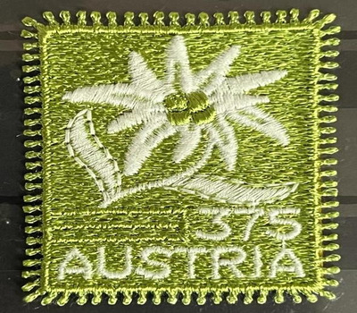 Austria 2005 Self adhesive edelweiss flower Embroidered Cloth Stamp, Odd and Unusual Stamp