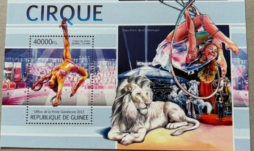 Guinee 2013 Art Cirque Animals M/S MNH