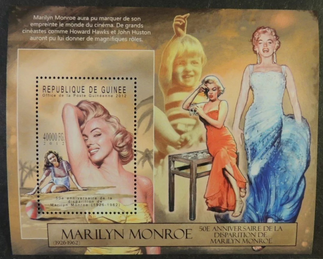 Guinee 2012 Marilyn Monroe Cinema M/S MNH