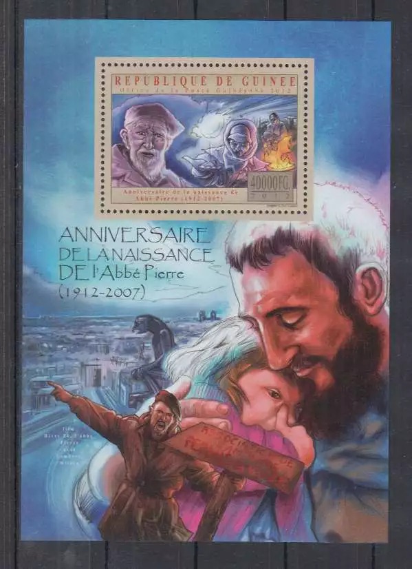 Guinee  2012 I'Abbe Pierre M/S MNH