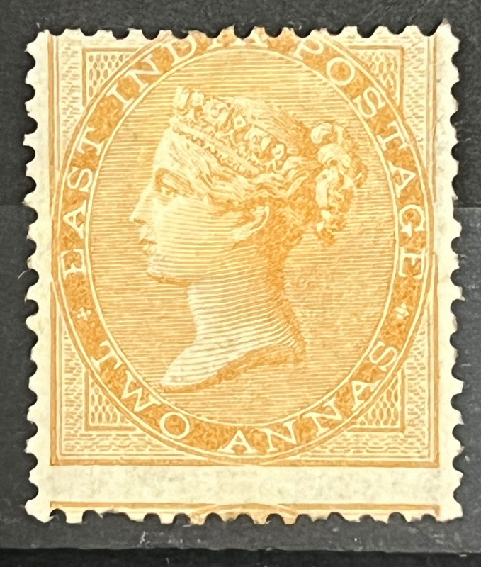 India 1856 QV East India NO WATERMARK SG 42 2as Yellow buff Mint SG Cat Val £1100