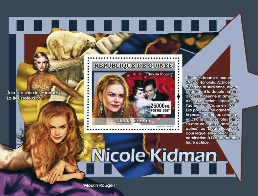 Guinee 2007 American Stars Females Nicole Kidman M/S MNH