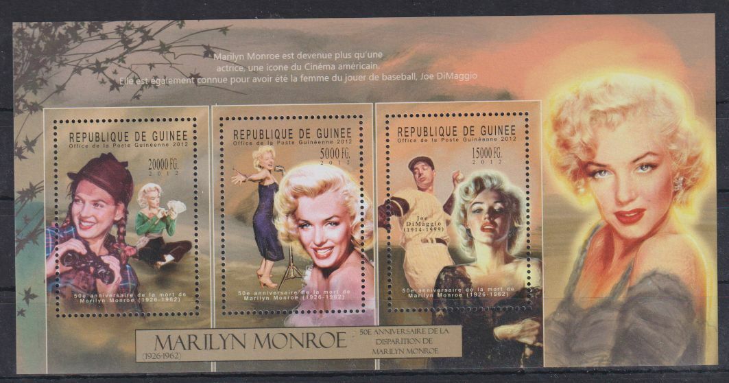 Guinee 2012 Marilyn Monroe M/S MNH