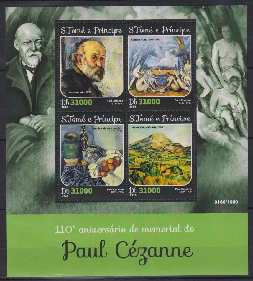 Sao Tome 2016  Paul Cezanne Paintings Stamps M/S MNH