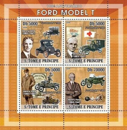 Sao Tome 2008 Ford Model Red Cross M/S MNH