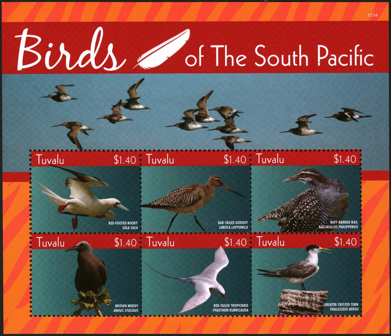 Tuvalu 2015 Birds Of The South Pacific M/S MNH